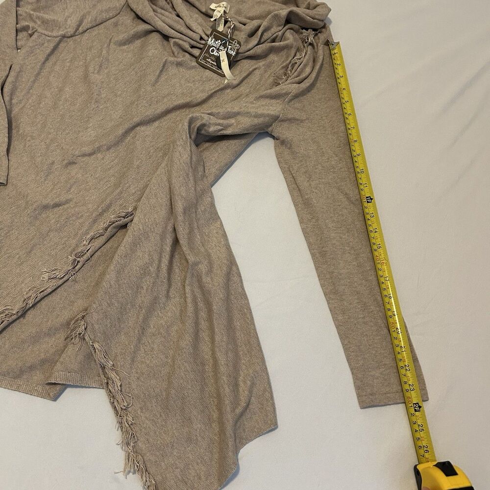 Matilda Jane Fringe Wrap Cardigan Sweater Come On Over Style Beige NWT Medium - Picture 14 of 14